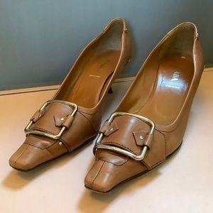 Prada Leather Kitten Heels with Buckle